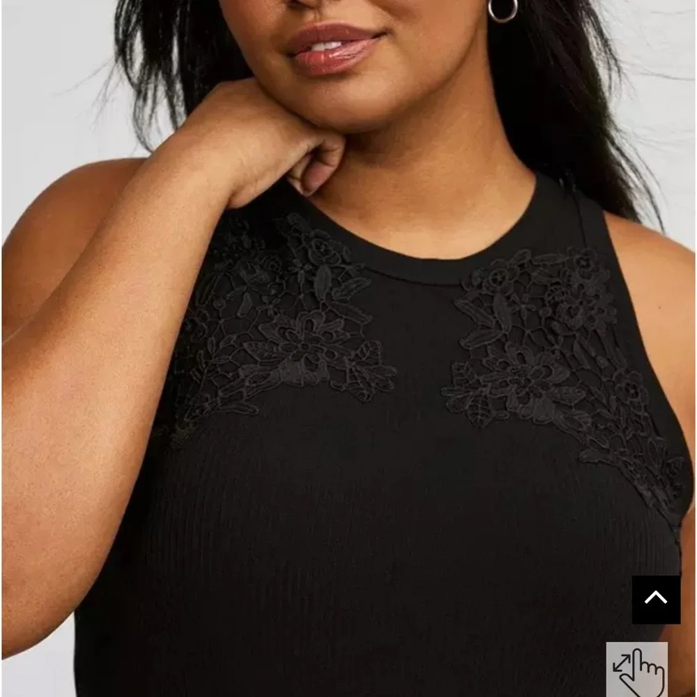 Torrid Black Ribbed High Neck Tank